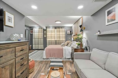 Sterling Basement Transformed into Cozy and Functional Primary Suite