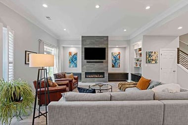 Stunning Falls Church Basement Transformation Showcases Generous Family Room, Exercise Room, Bar, Guest Room & Guest Bathroom