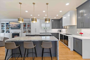 Pristine McLean Kitchen and Basement Remodel Offers Functionality for Large Family