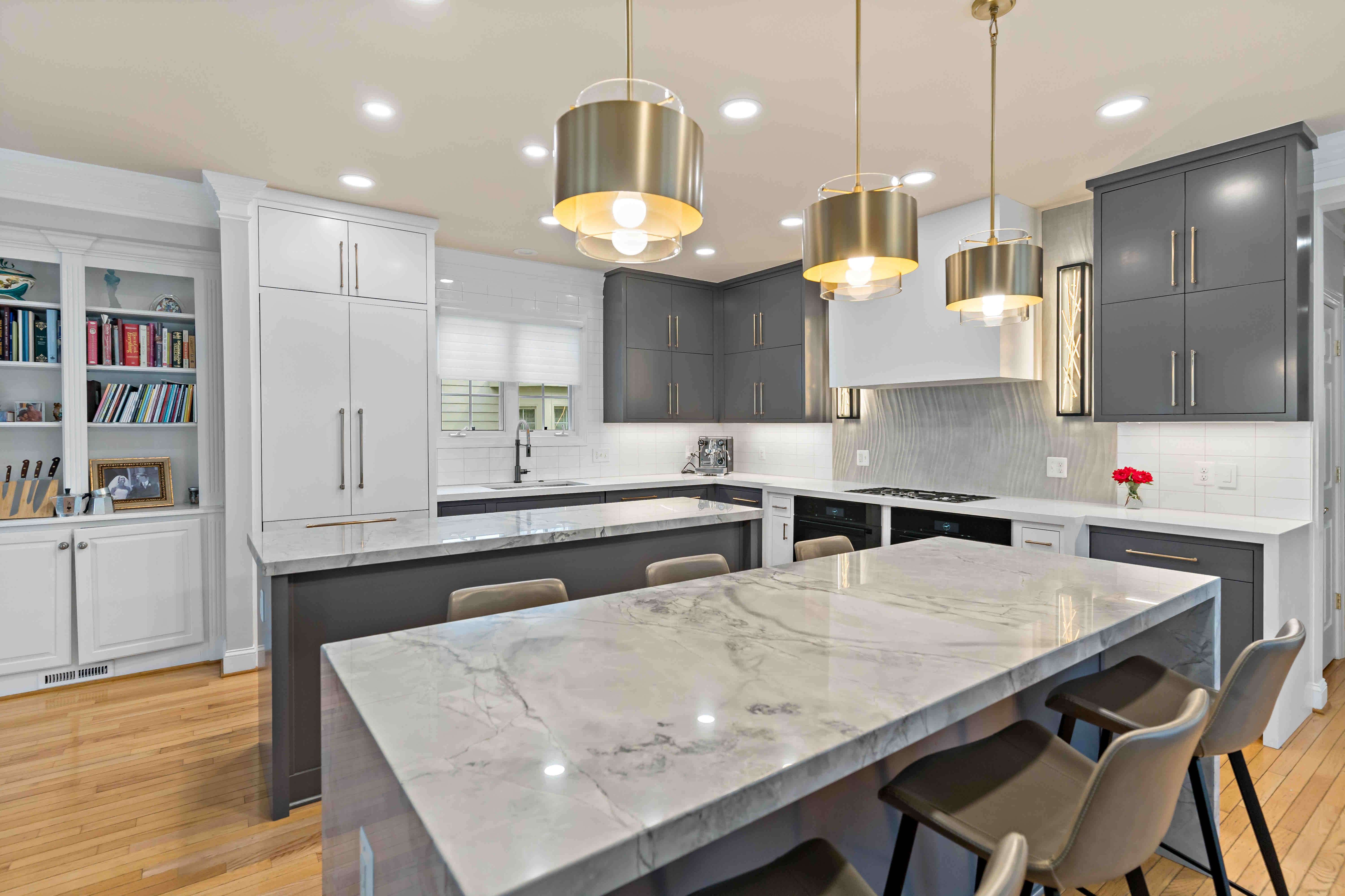 Pristine McLean Kitchen and Basement Remodel Offers Functionality for Large Family