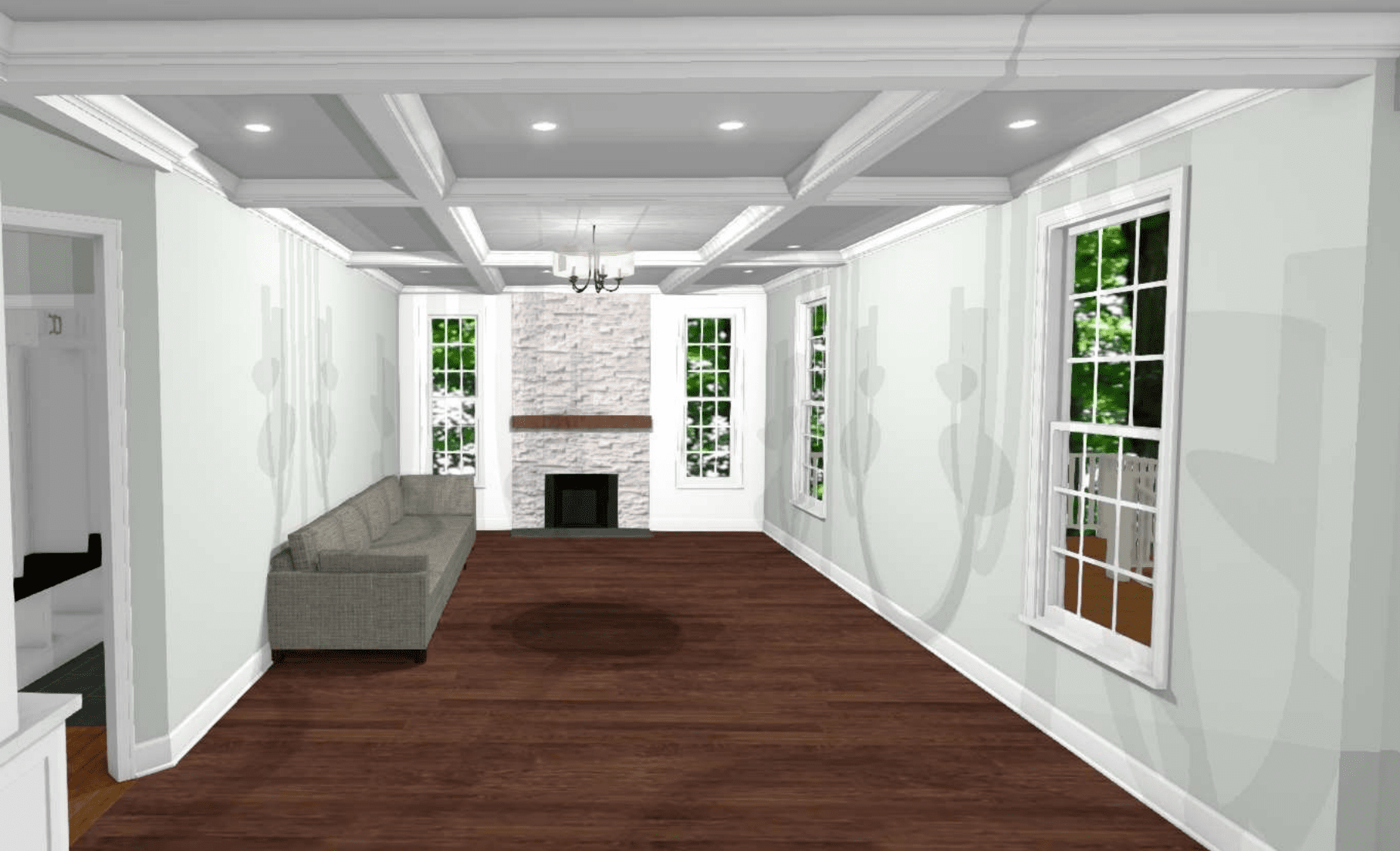 Living room renderings before a remodel